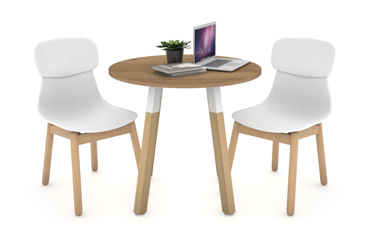 Quadro Wood Legs Round Table [600 mm]-white bracket salvage oak 