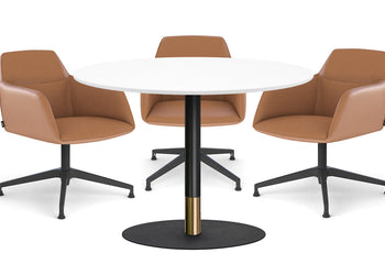 Rivoli Cafe Table Round Base Black/Rose Gold - Black Disc [1000 mm] Jasonl white 