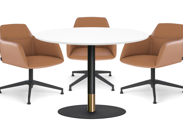 Rivoli Cafe Table Round Base Black/Rose Gold - Black Disc [1000 mm] Jasonl white 