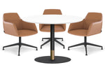 Rivoli Cafe Table Round Base Black/Rose Gold - Black Disc [1000 mm]