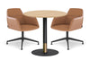 Rivoli Cafe Table Round Base Black/Rose Gold - Black Disc [600 mm] - Thumbnail 4 