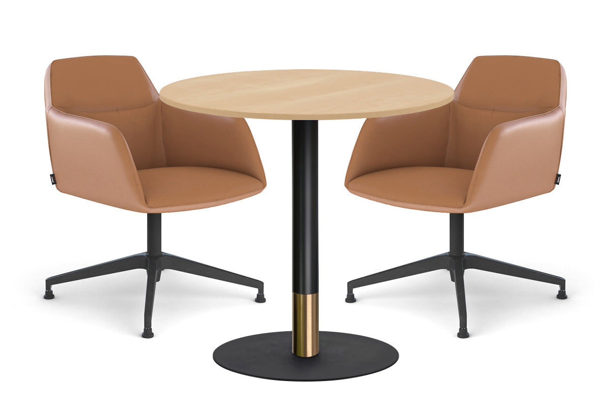 Rivoli Cafe Table Round Base Black/Rose Gold - Black Disc [600 mm] Jasonl maple 