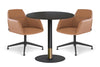 Rivoli Cafe Table Round Base Black/Rose Gold - Black Disc [600 mm] - Thumbnail 8 