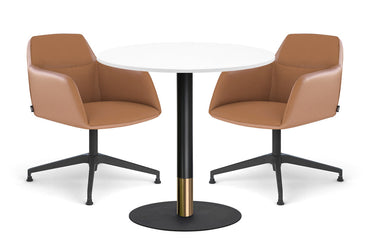 Rivoli Cafe Table Round Base Black/Rose Gold - Black Disc [600 mm] Jasonl white 