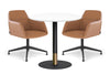 Rivoli Cafe Table Round Base Black/Rose Gold - Black Disc [600 mm] - Thumbnail 1 