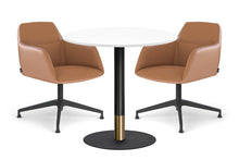  - Rivoli Cafe Table Round Base Black/Rose Gold - Black Disc [600 mm] - 1