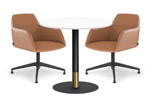  - Rivoli Cafe Table Round Base Black/Rose Gold - Black Disc [600 mm] - 1