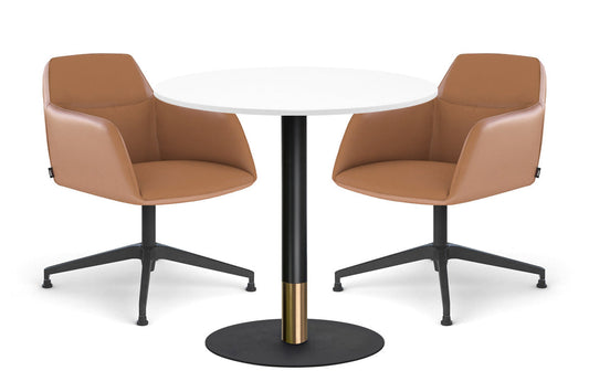 Rivoli Cafe Table Round Base Black/Rose Gold - Black Disc [600 mm] Jasonl white 