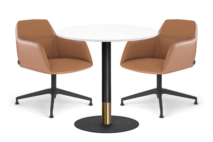 Rivoli Cafe Table Round Base Black/Rose Gold - Black Disc [600 mm] Jasonl white 