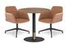 Rivoli Cafe Table Round Base Black/Rose Gold - Black Disc [600 mm] - Thumbnail 6 