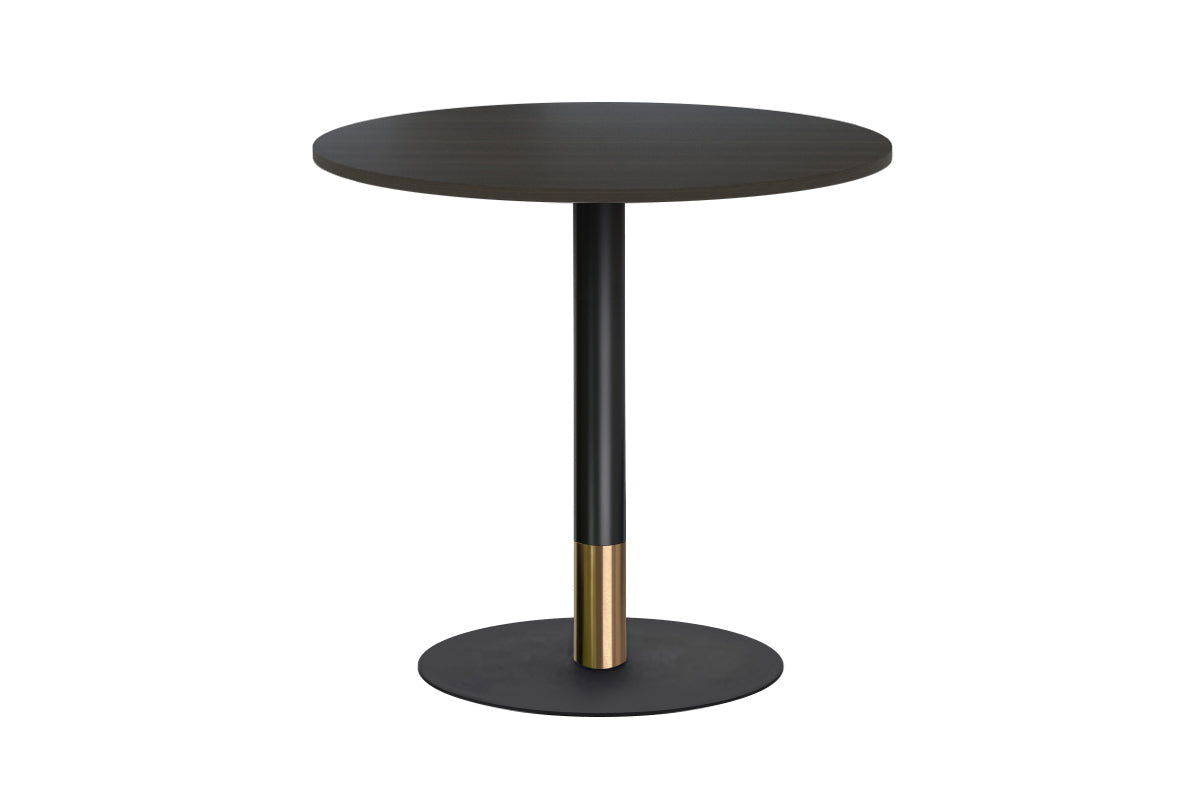 Rivoli Cafe Table Round Base Black/Rose Gold - Black Disc [600 mm] Jasonl 