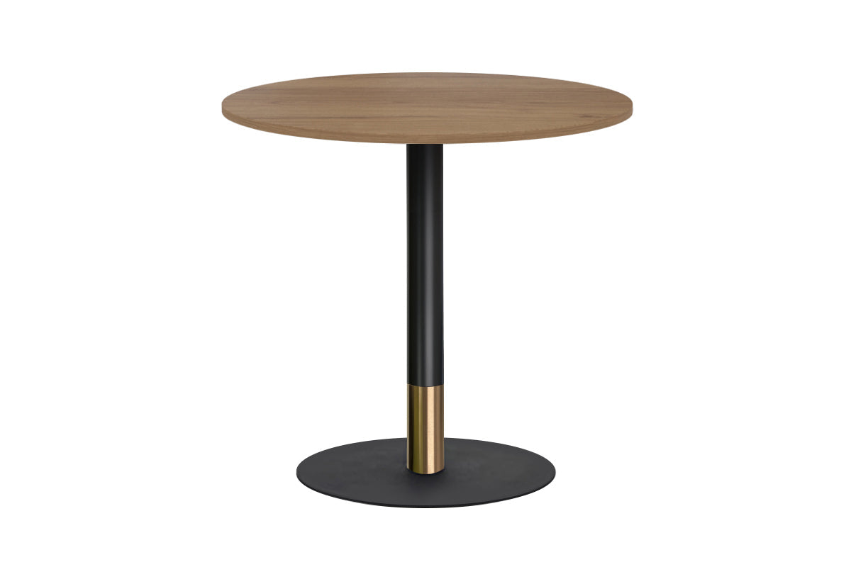 Rivoli Cafe Table Round Base Black/Rose Gold - Black Disc [600 mm] Jasonl 