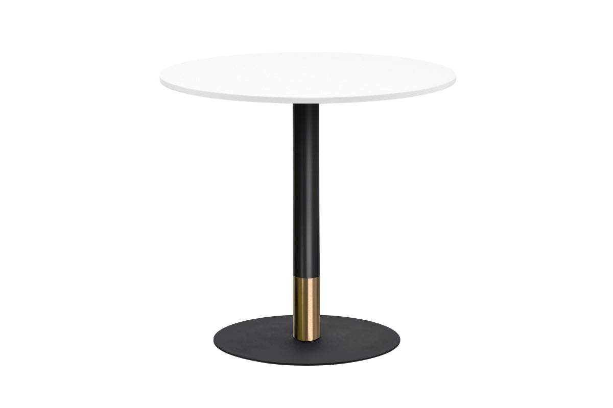 Rivoli Cafe Table Round Base Black/Rose Gold - Black Disc [600 mm] Jasonl 