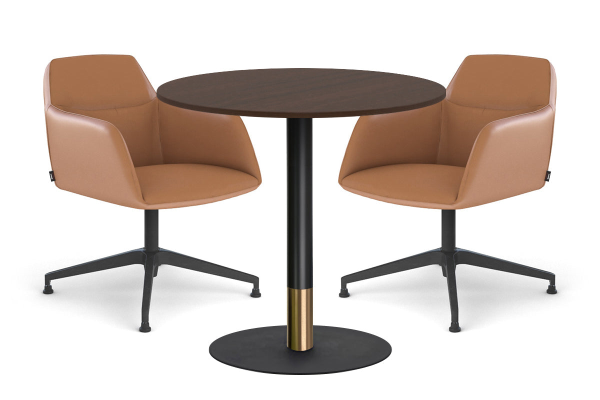 Rivoli Cafe Table Round Base Black/Rose Gold - Black Disc [700 mm] Jasonl 