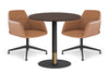 Rivoli Cafe Table Round Base Black/Rose Gold - Black Disc [700 mm] - Thumbnail 6 