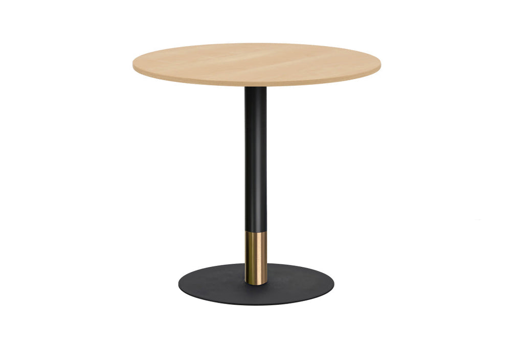 Rivoli Cafe Table Round Base Black/Rose Gold - Black Disc [700 mm]-maple  