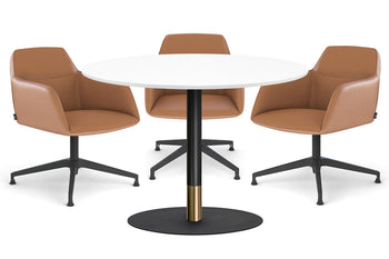  - Rivoli Cafe Table Round Base Black/Rose Gold - Black Disc [800 mm] - 1