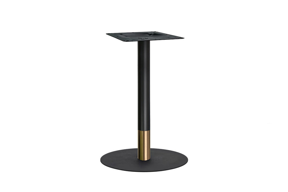 Rivoli Cafe Table Round Base Black/Rose Gold - Black Disc [800 mm]-none  