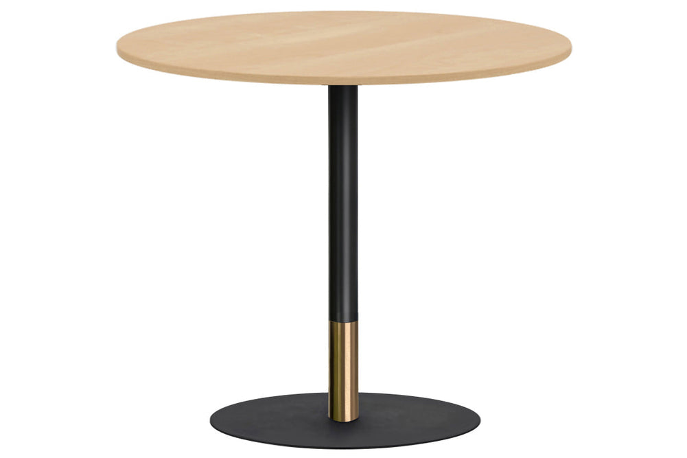 Rivoli Tall Bar Table Round Base Black/Rose Gold - Black Disc [1000 mm]-dark oak  