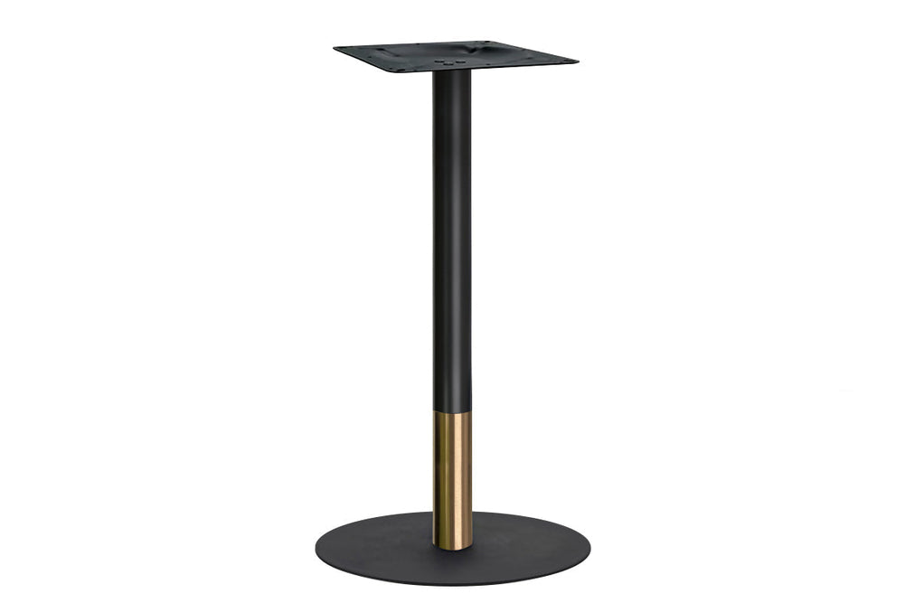 Rivoli Tall Bar Table Round Base Black/Rose Gold - Black Disc [600 mm]-none  