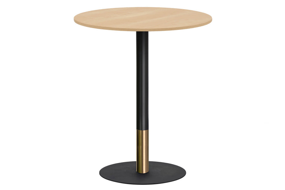 Rivoli Tall Bar Table Round Base Black/Rose Gold - Black Disc [600 mm]-dark oak  
