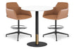 Rivoli Tall Bar Table Round Base Black/Rose Gold - Black Disc [600 mm] Jasonl white 