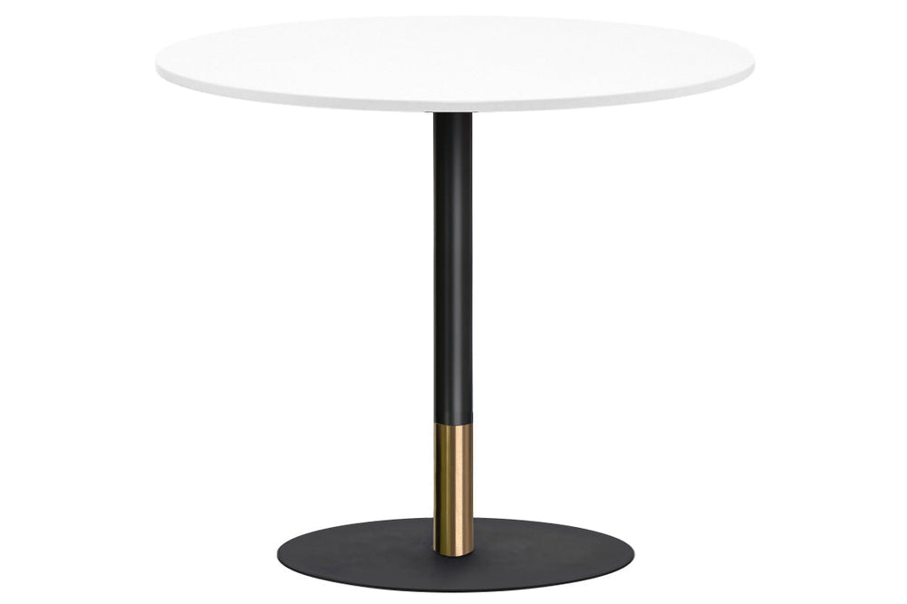 Rivoli Tall Bar Table Round Base Black/Rose Gold - Black Disc [800 mm]-dark oak  