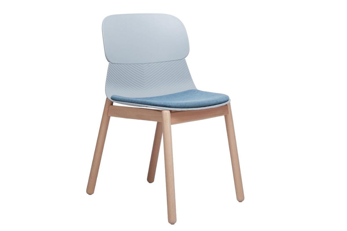 Sammy Chair - Wooden Leg Jasonl blue with pad 