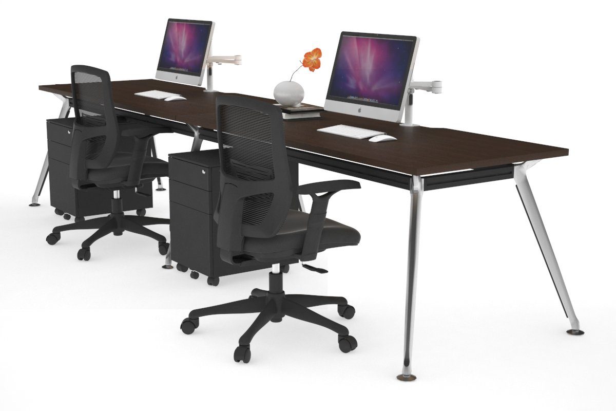 San Fran - 2 Person Office Workstation Run Chrome Leg [1800L x 800W with Cable Scallop] Jasonl wenge 