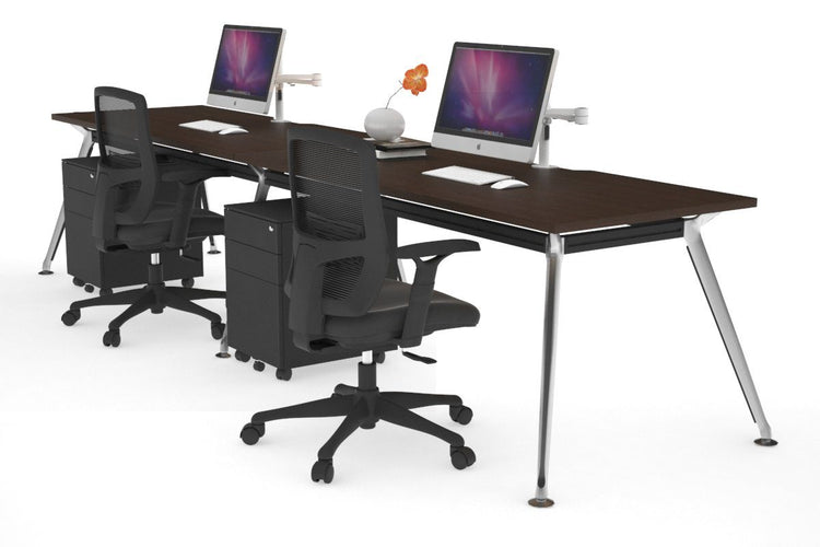 San Fran - 2 Person Office Workstation Run Chrome Leg [1800L x 800W with Cable Scallop] Jasonl wenge 