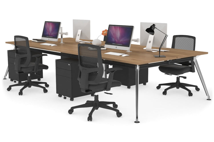 San Fran - 4 Person Office Workstation Desk Chrome Leg [1600L x 700W] Jasonl 