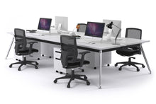  - San Fran - 4 Person Office Workstation Desk Chrome Leg [1600L x 700W] - 1