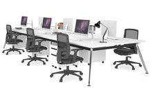  - San Fran - 6 Person Office Workstation Bench Chrome Leg [1600L x 700W] - 1