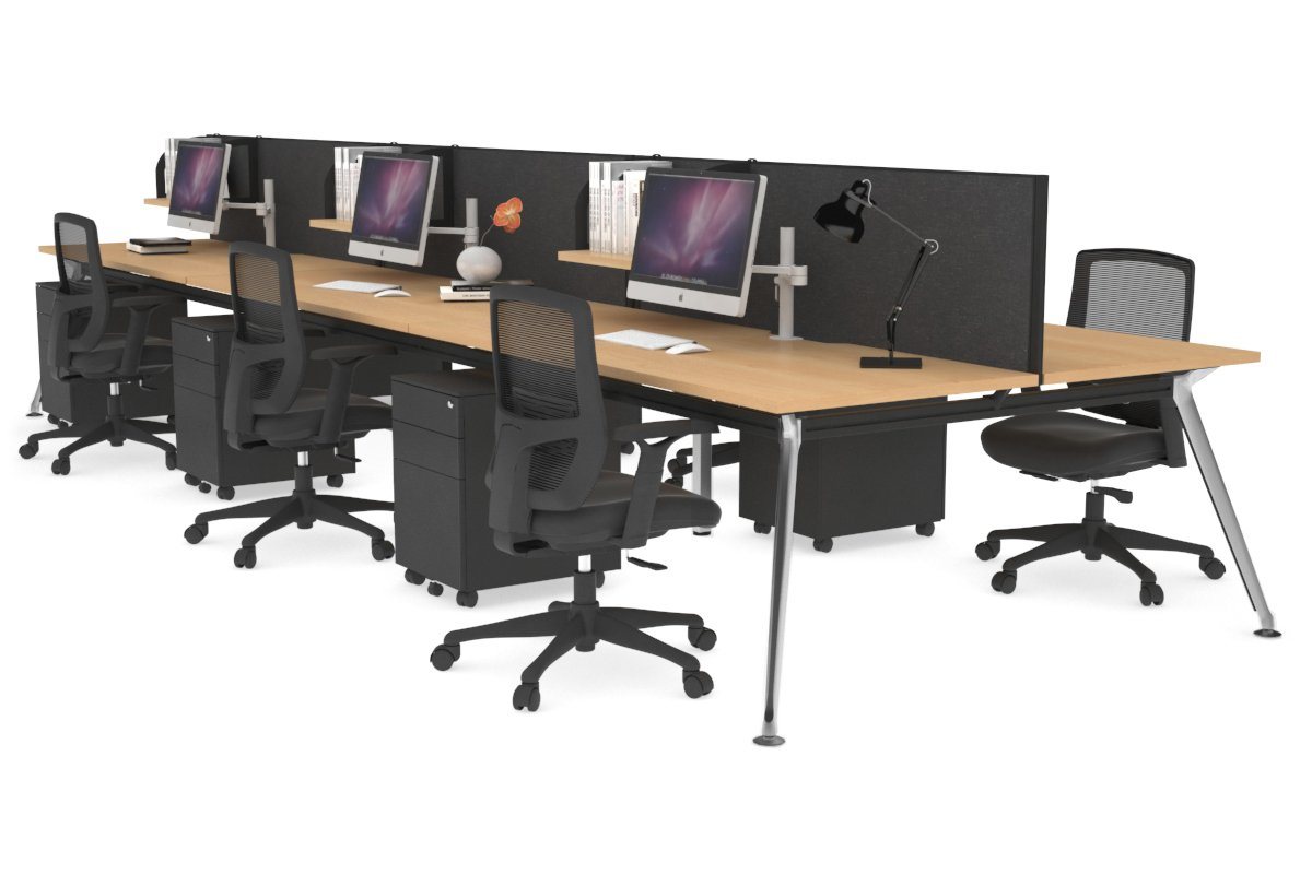 San Fran - 6 Person Office Workstation Bench Chrome Leg [1800L x 700W] Jasonl maple moody charcoal (500H x 1800W) 