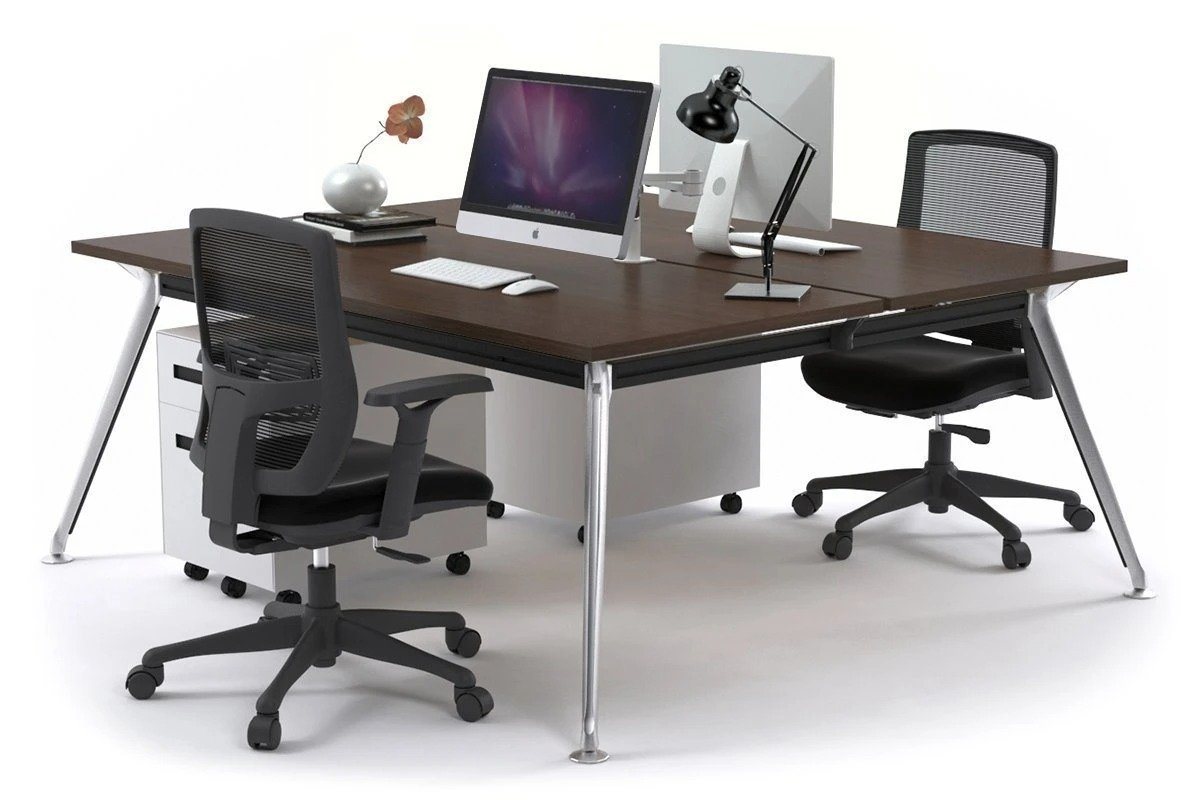 San Fran - Ergonomic 2 Person Workstation Bench Chrome Leg [1400L x 700W] Jasonl wenge none 