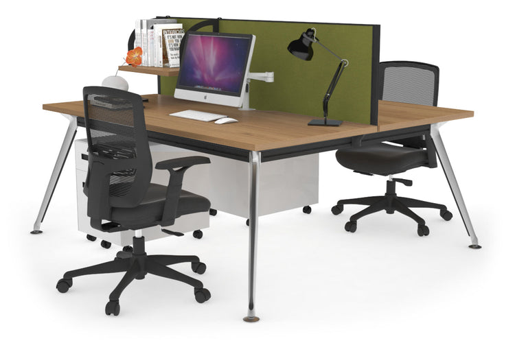 San Fran - Ergonomic 2 Person Workstation Bench Chrome Leg [1400L x 700W] Jasonl salvage oak green moss (500H x 1400W) 