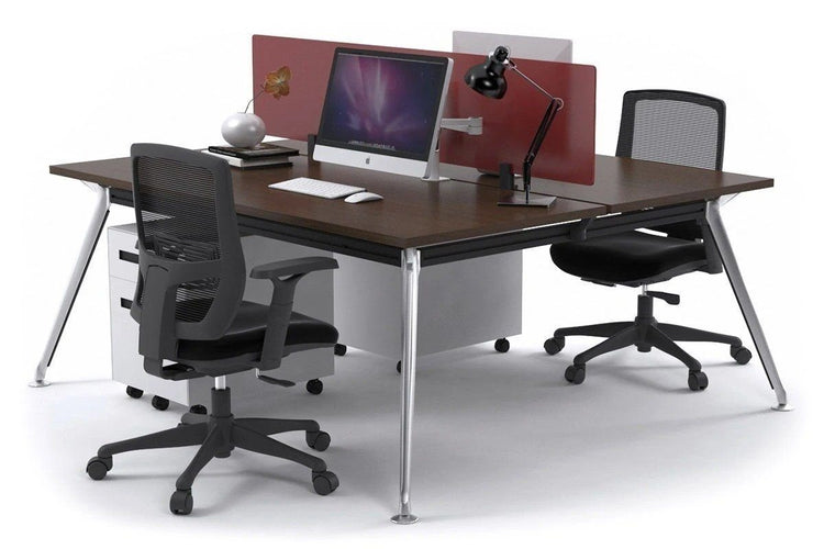 San Fran - Ergonomic 2 Person Workstation Bench Chrome Leg [1800L x 700W] Jasonl wenge red perspex (400H x 1500W) 