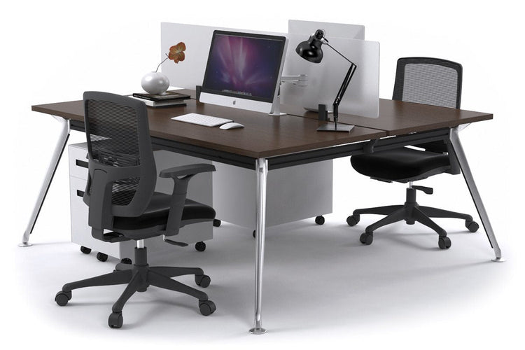 San Fran - Ergonomic 2 Person Workstation Bench Chrome Leg [1800L x 700W] Jasonl wenge white perspex (400H x 1500W) 