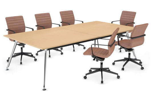 San Fran - Executive Boardroom Table Rectangle Chrome Legs [2400L x 1200W] Jasonl maple 