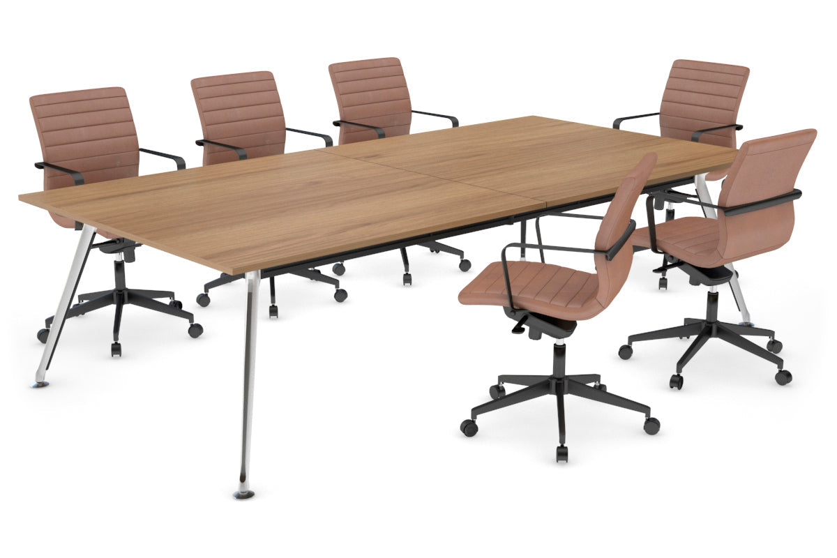 San Fran - Executive Boardroom Table Rectangle Chrome Legs [2400L x 1200W] Jasonl salvage oak 