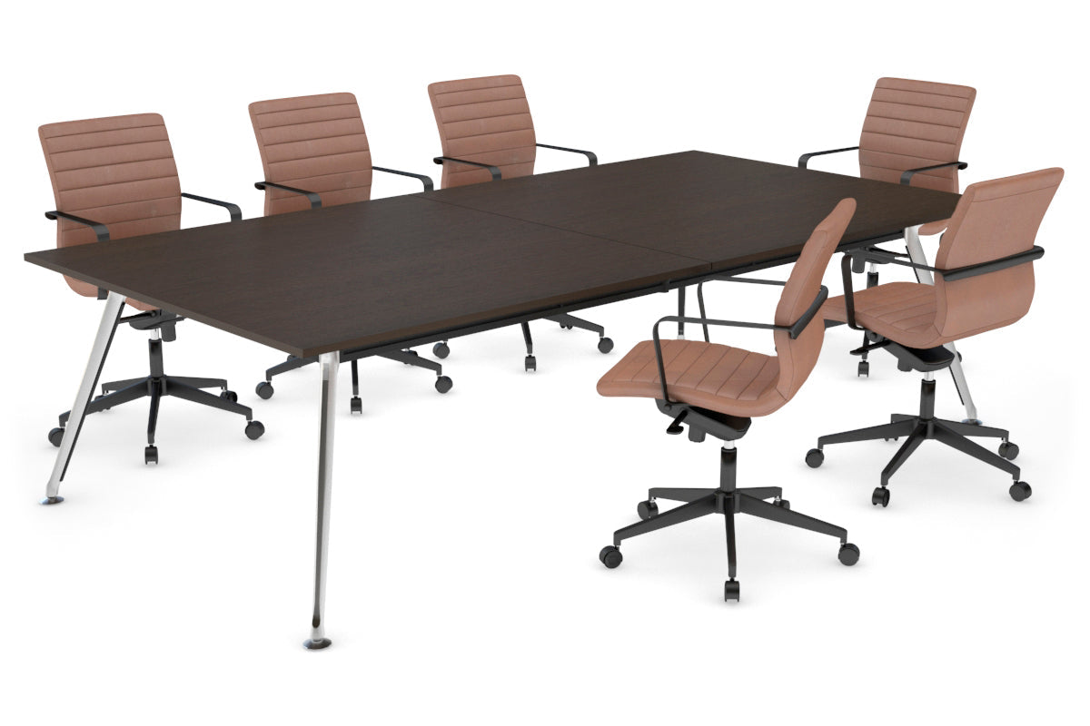 San Fran - Executive Boardroom Table Rectangle Chrome Legs [2400L x 1200W] Jasonl wenge 