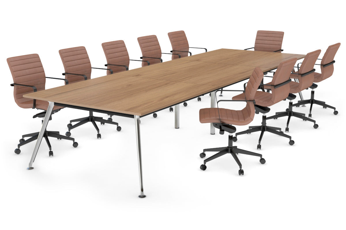 San Fran - Executive Boardroom Table Rectangle Chrome Legs [3600L x 1200W] Jasonl salvage oak 
