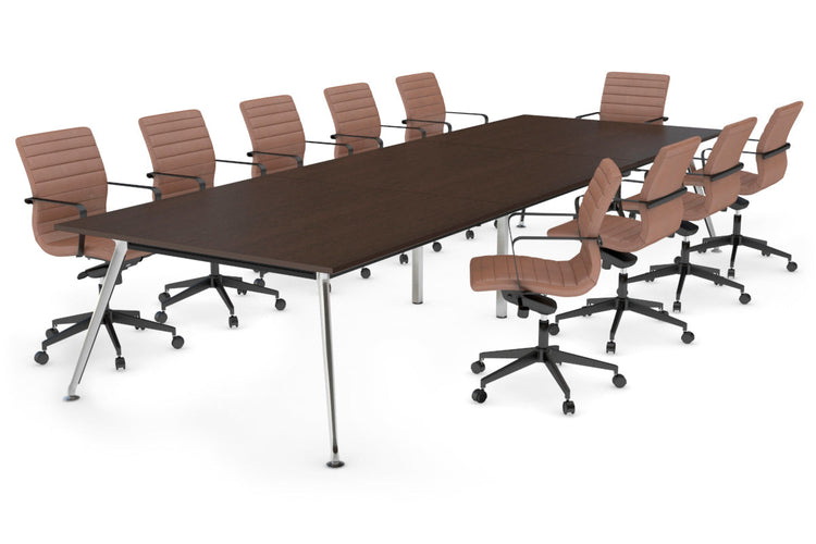 San Fran - Executive Boardroom Table Rectangle Chrome Legs [3600L x 1200W] Jasonl wenge 