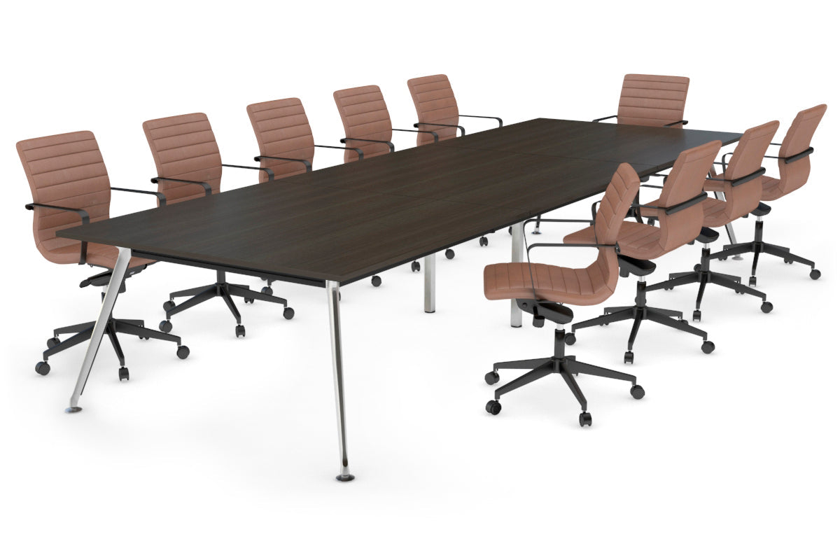 San Fran - Executive Boardroom Table Rectangle Chrome Legs [3600L x 1200W] Jasonl dark oak 