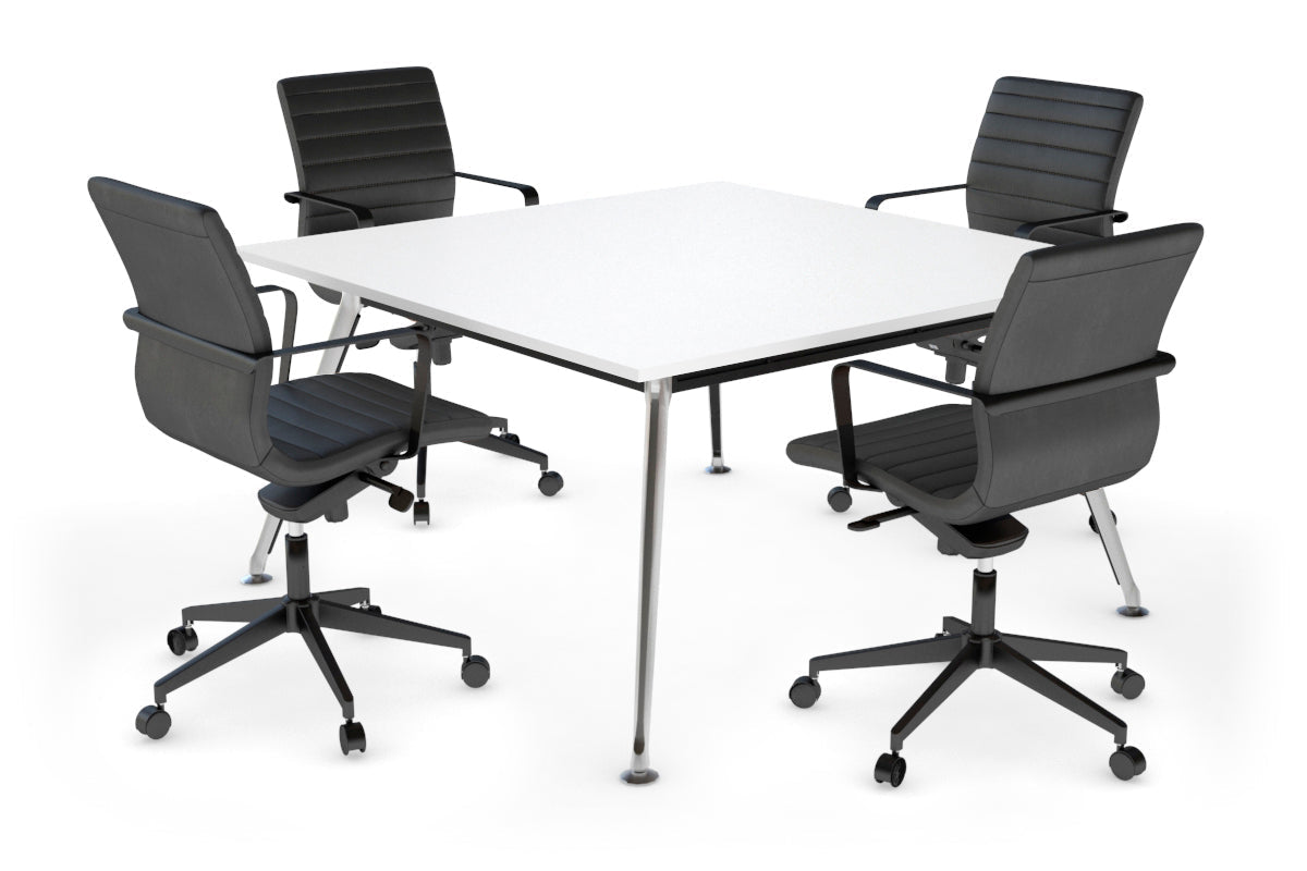 San Fran - Executive Boardroom Table Square Chrome Legs [1200L x 1200W] Jasonl white 