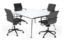  - San Fran - Executive Boardroom Table Square Chrome Legs [1200L x 1200W] - 1