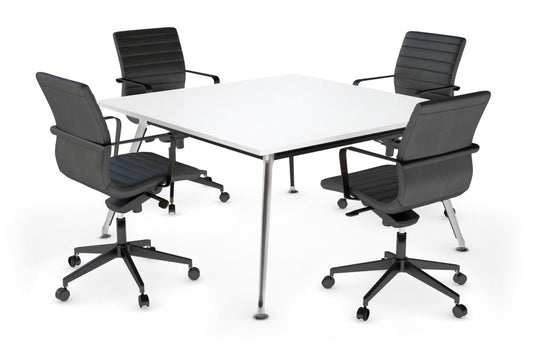 San Fran - Executive Boardroom Table Square Chrome Legs [1200L x 1200W] Jasonl white 