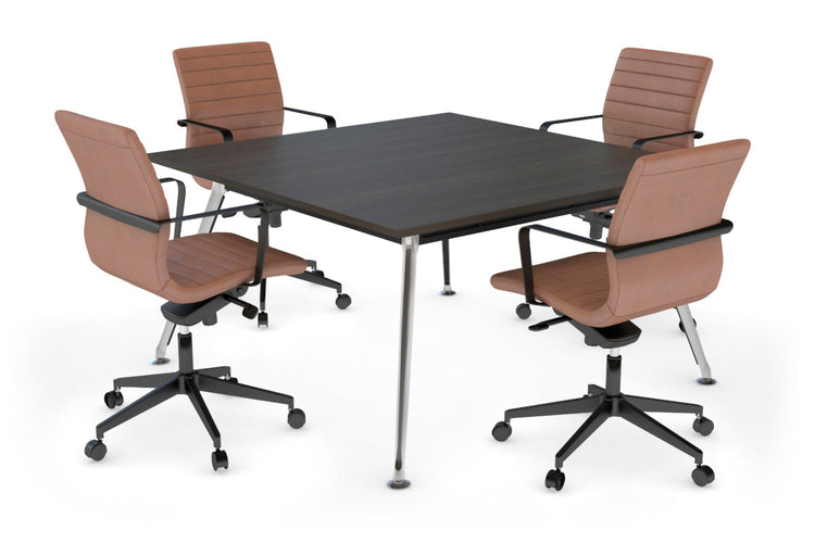 San Fran - Executive Boardroom Table Square Chrome Legs [1200L x 1200W] Jasonl dark oak 