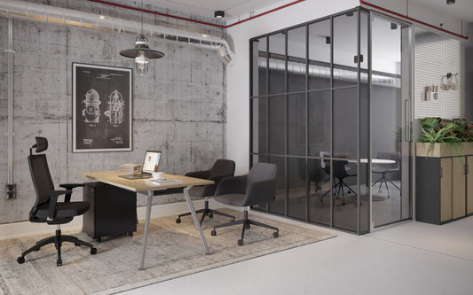 San Fran - Executive Office Desk Chrome Leg [1200L x 700W] Jasonl 