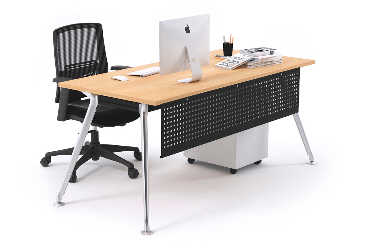 San Fran - Executive Office Desk Chrome Leg [1400L x 700W] Jasonl maple black modesty 